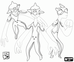 Coloriage Duplico, un alien de Ben 10