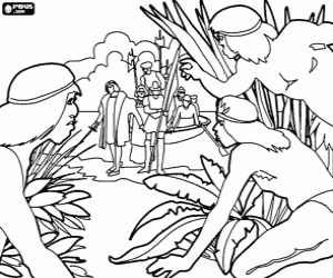 Coloriage Débarquement de Christopher Columbus
