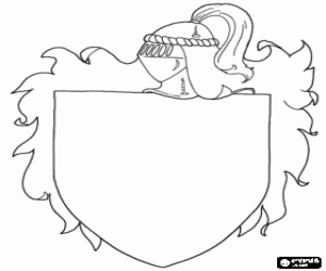 Coloriage Décorer un blason médiéval