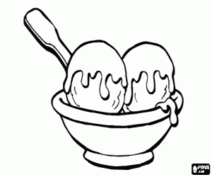 Coloriage Délicieuse crème glacée au chocolat