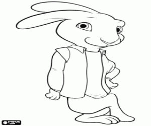 Coloriage EB, le rebelle lapin de Pâques