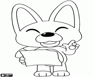 Coloriage Eddy le renard avec une feuille de papier