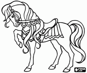 Coloriage Elégant cheval avec ornement