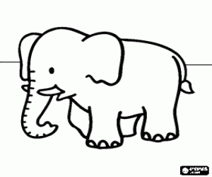 Coloriage Éléphant calme