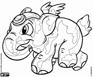 Coloriage Elephante, l'éléphant de Neopets