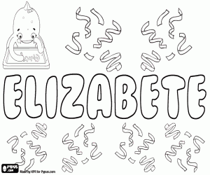 Coloriage Elizabete, nom d'origine hébraïque