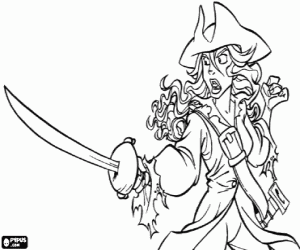 Coloriage Elizabeth de Pirates des Caraïbes