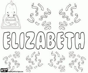 Coloriage Elizabeth, nom féminin