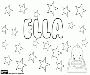 Coloriage Ella, nom anglais pour fille
