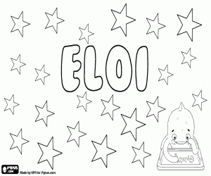 Coloriage Eloi, prénom masculin dans diverses langues