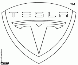 Coloriage Emblèm Tesla Motors
