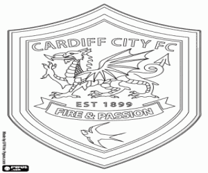 Coloriage Emblème de Cardiff City FC