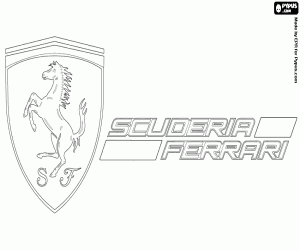 Coloriage Emblème de la Ferrari de formule 1