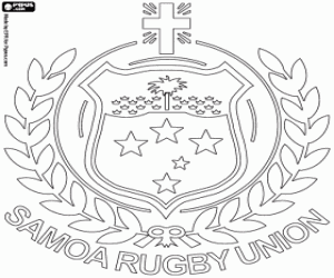 Coloriage Emblème de l'équipe de rugby des Samoa