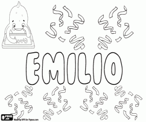 Coloriage Emilio, nom pour enfant