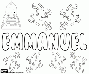 Coloriage Emmanuel, nom d'origine hébraïque