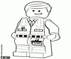 Coloriage Emmet Brickowski, ouvrier de Lego