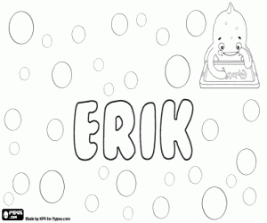 Coloriage Erik, nom scandinave