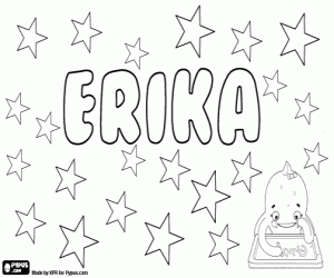 Coloriage Erika, nom féminin