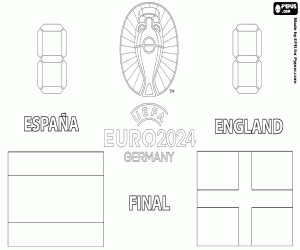 Coloriage Espagne - Angleterre, UEFA Euro 2024