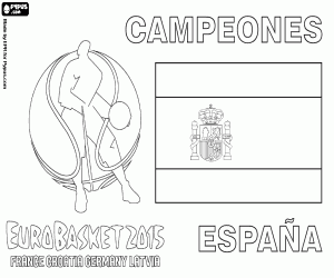 Coloriage Espagne, champion EuroBasket 2015