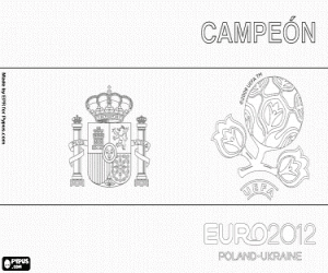 Coloriage Espagne,  champion UEFA EURO 2012