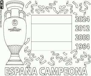 Coloriage Espagne, championne Eurocopa 2024