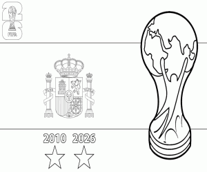 Coloriage Espagne, championne du monde 2026