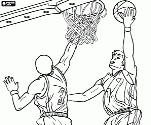 Coloriage Essayez de marquer en basket-ball