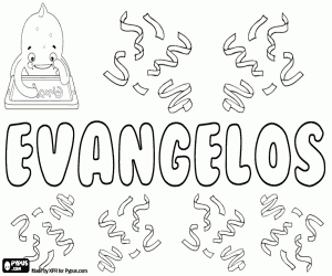 Coloriage Evangelos, nom grec