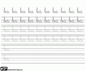 Coloriage Exercices de calligraphie avec le B