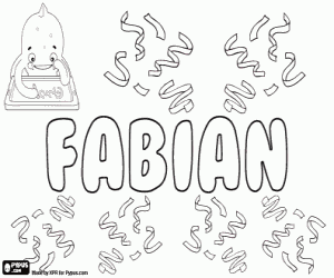 Coloriage Fabian, nom pour homme