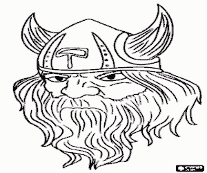 Coloriage Face d'un chef viking