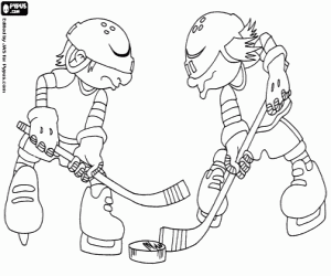 Coloriage Face à face en hockey sur glace
