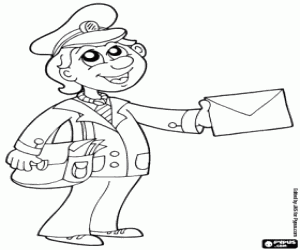 Coloriage Factrice, un facteur femelle