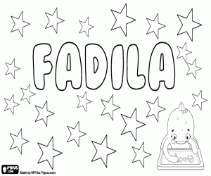 Coloriage Fadila, prénom féminin arabe