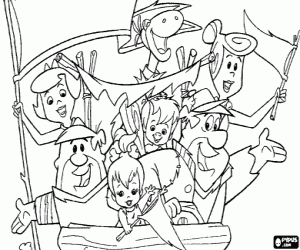 Coloriage Les familles de Fred et Barney