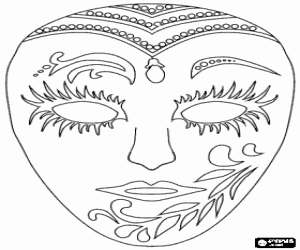 Coloriage Fantaisiste masque de Carnaval