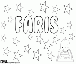 Coloriage Faris, prénom masculin