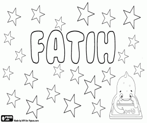 Coloriage Fatih, nom turc pour garçon