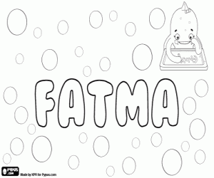 Coloriage Fatma, nom d'origine arabe