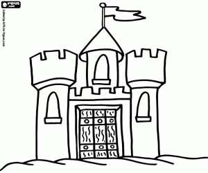 Coloriage Façade d’un petit château