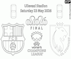 Coloriage FC Barcelona - OL Lyonnes, finale 2026