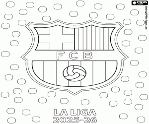Coloriage FC Barcelone, champion 2025-2026
