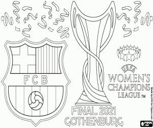 Coloriage FC Barcelone, champions 2020-2021