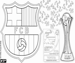 Coloriage FC Barcelone, coupe du monde de Clubs 2011