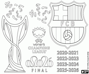 Coloriage FC Barcelone, Ligue des Champions 2025-2026