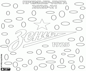 Coloriage FC Zenit, champion 2020-2021