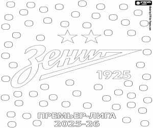 Coloriage FC Zenit, champion 2025-2026