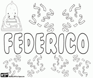 Coloriage Federico, prénom masculin